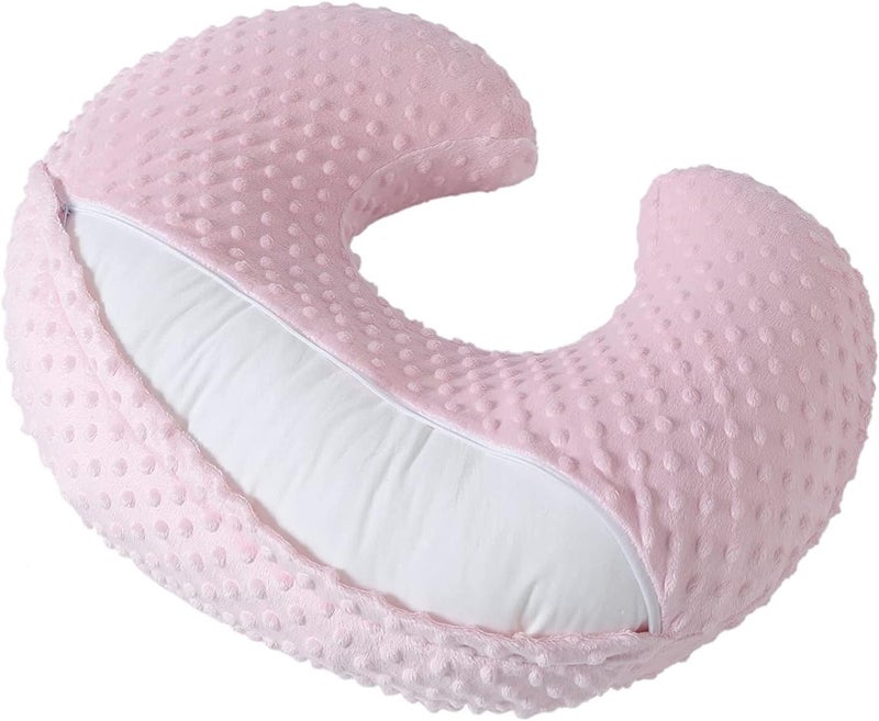 DONOMILO Dots Nursing Pillow Cover, Case Plush Breathable Breastfeeding Pillow Slipcover Fits Nursing Pillow, Super Soft Snug Positioners for Baby Boy Baby Girl (Light Pink) - Image 4